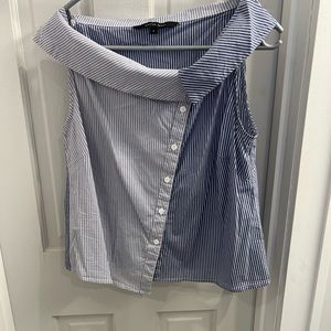 Walter Baker Assymetrical blouse with contrasting stripes